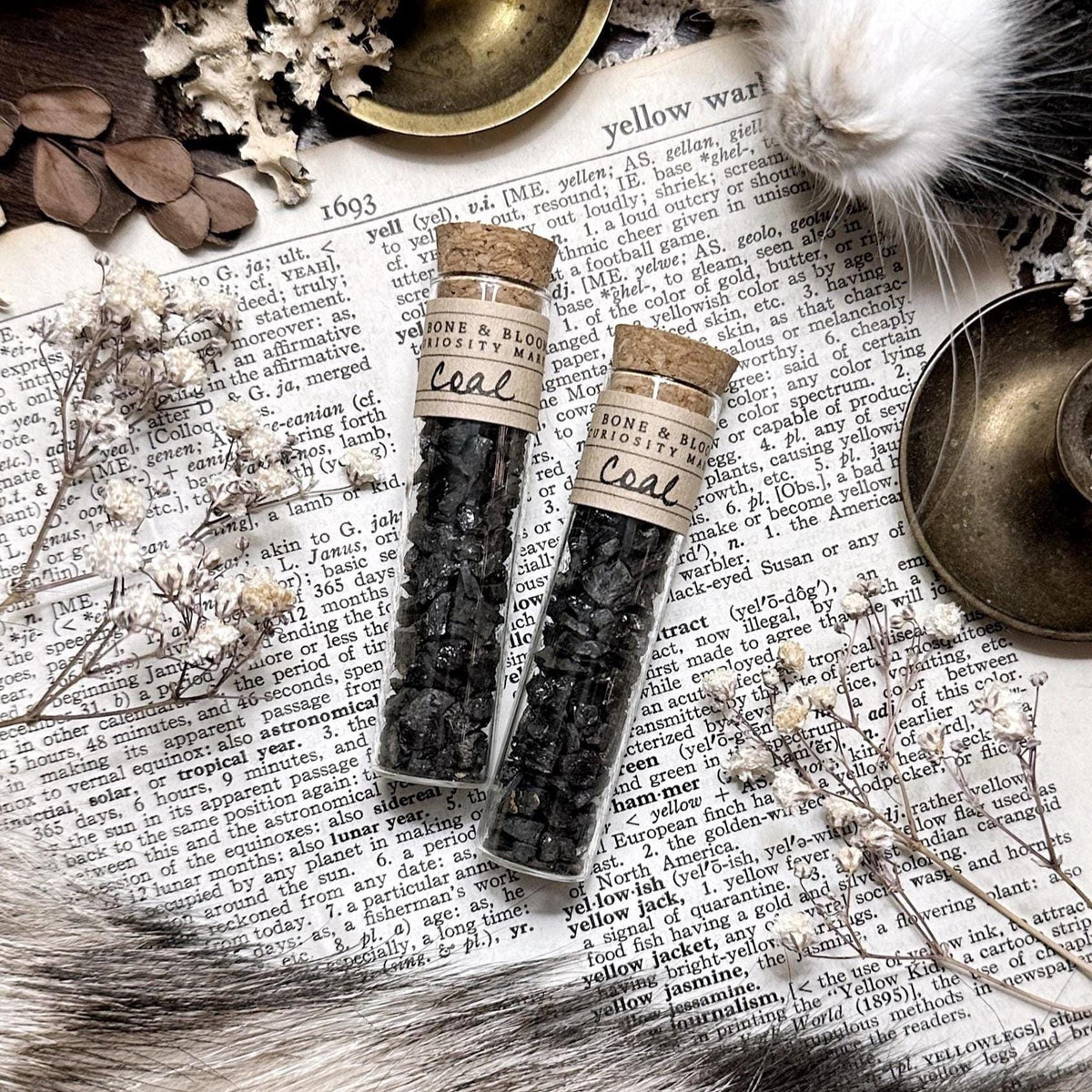 Petite Coal Chips in Glass Vial