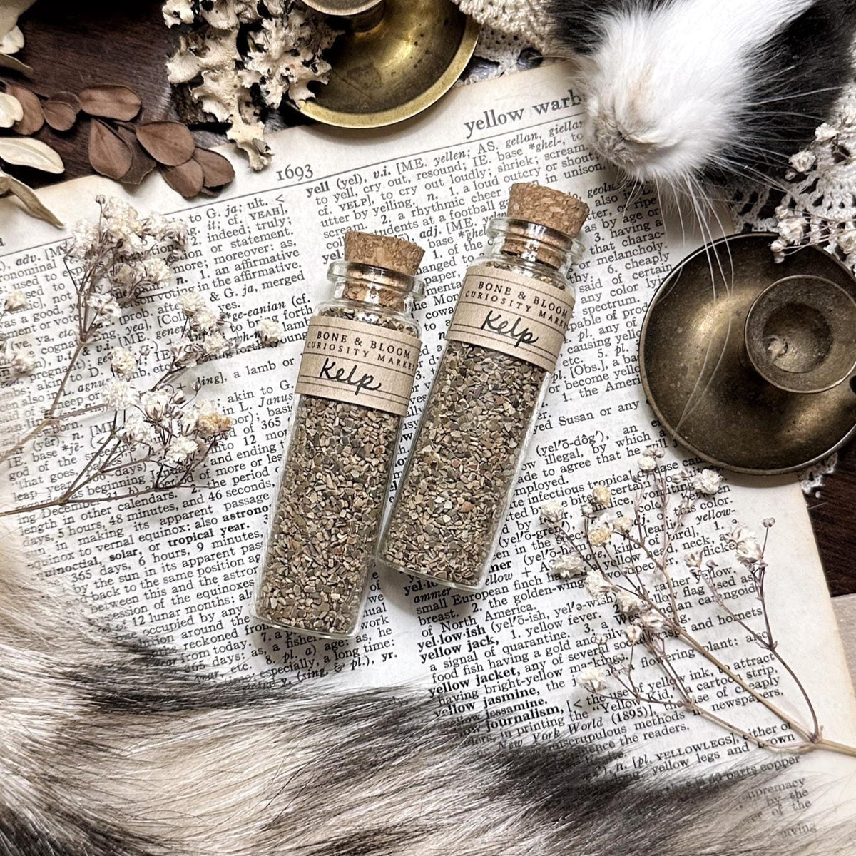 Dried Kelp Granules in Glass Vial