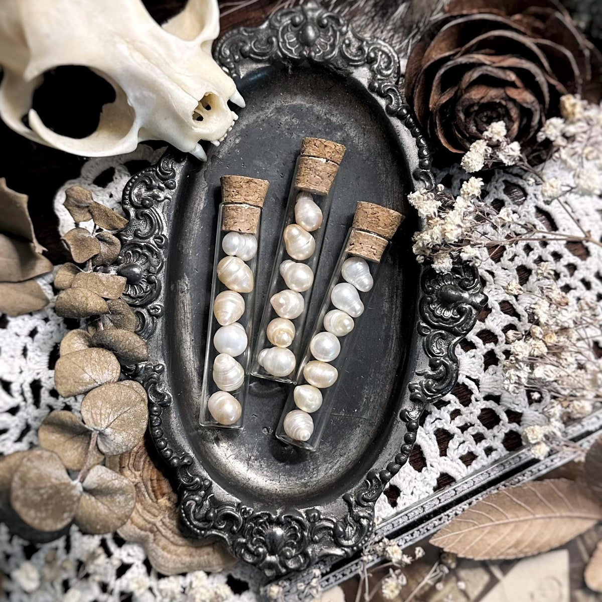 Real Odd Shaped Natural Freshwater Pearls in Glass Vial – No. 02