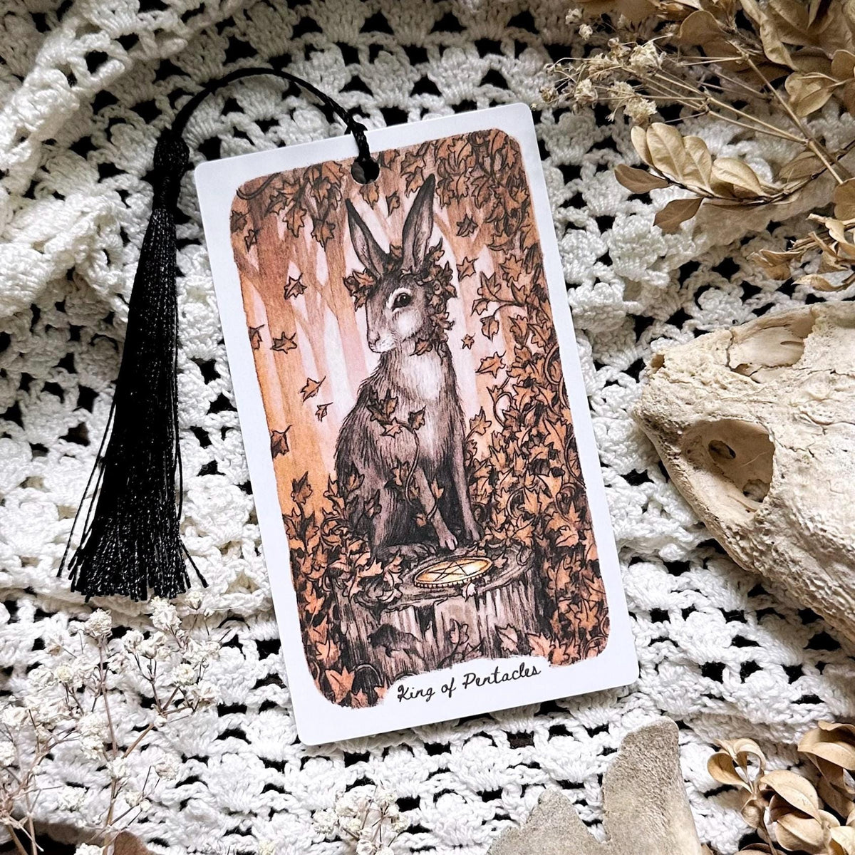 Woodland Rabbit Tarot Bookmark– King of Pentacles