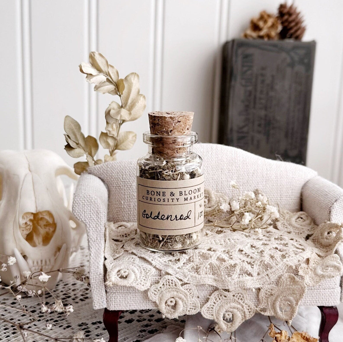 Dried Goldenrod in Glass Vial – No. 100