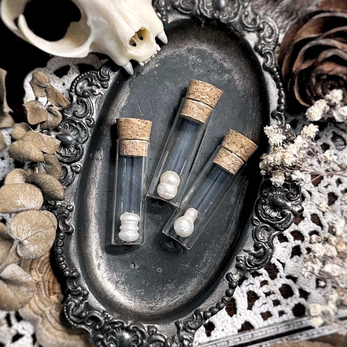 Real Strange Shaped Natural Freshwater Pearl in Glass Vial β No. 04