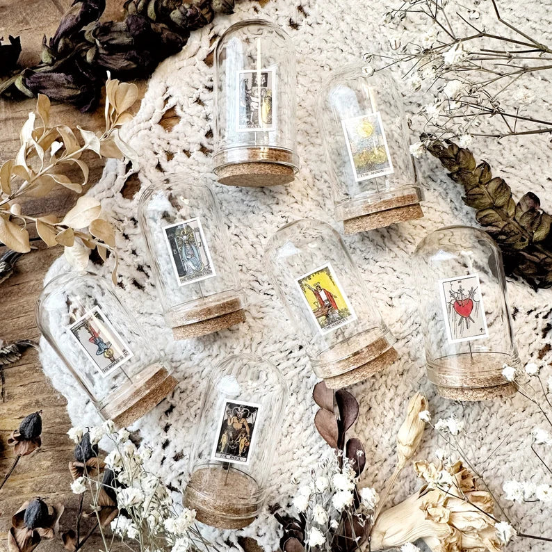One Teeny Tiny Mystery Tarot Card in Mini Glass Dome