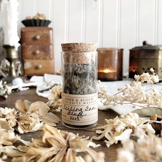 Real Ceiling Fan Fluff in Glass Vial – No. 01