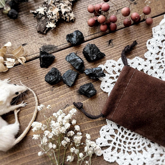 Petite Lumps of Coal in Velvet Pouch – No. 01