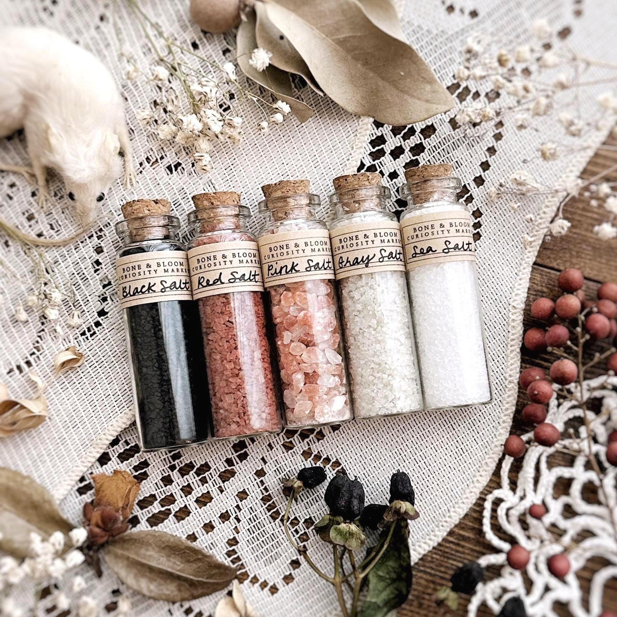 Witches Salt Collection in Glass Vials
