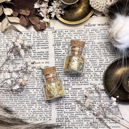Real Gold Leaf in Tiny Glass Vial