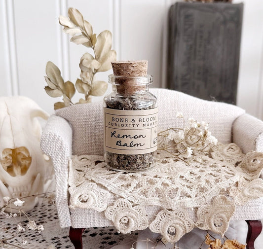 Dried Lemon Balm in Glass Vial – No. 63