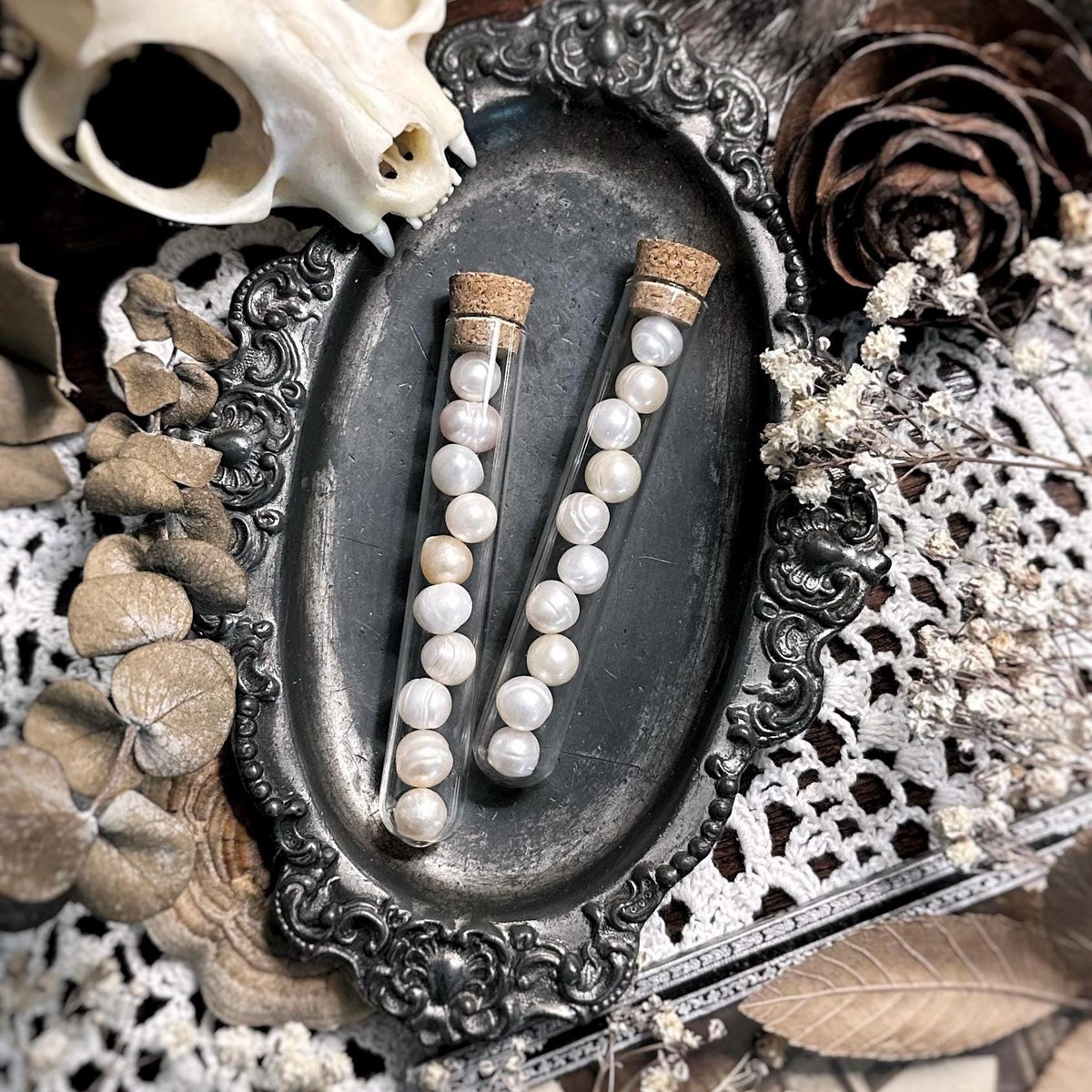 Real Natural Freshwater Pearls in Glass Vial – No. 01