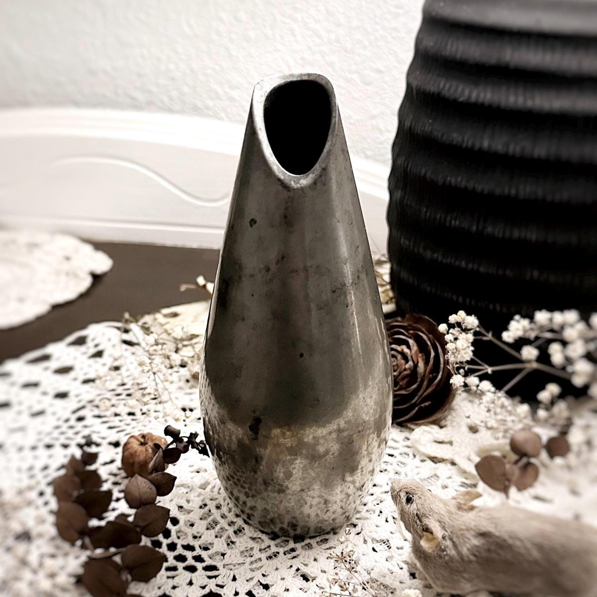 Vintage Pewter Pencil Holder