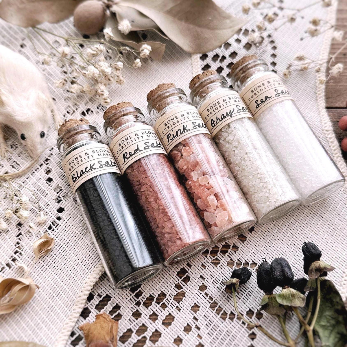 Witches Salt Collection in Glass Vials