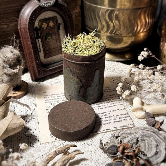 Vintage Rusty Snuff Tin, Dried Lichen – No. 02