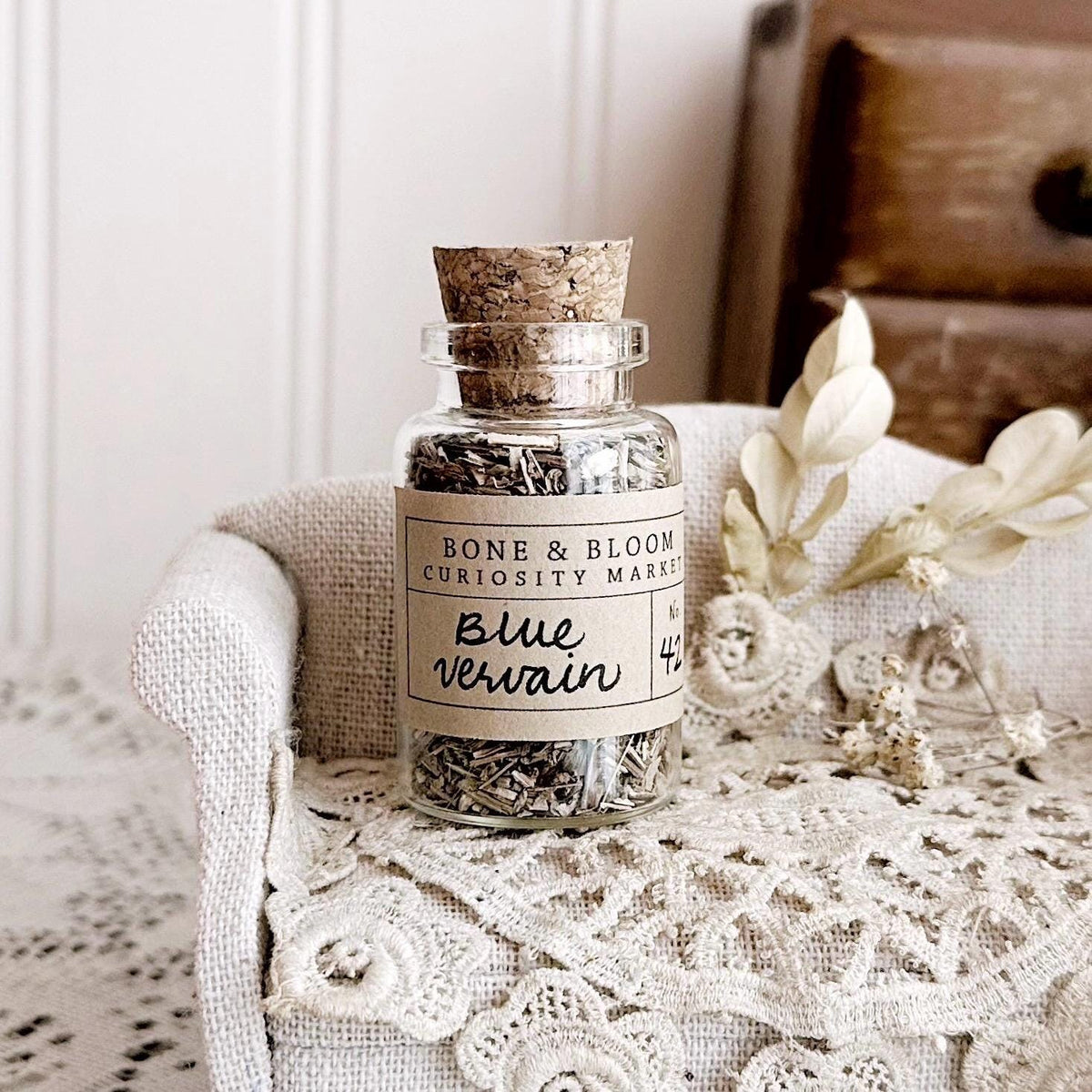 Dried Blue Vervain in Glass Vial – No. 42