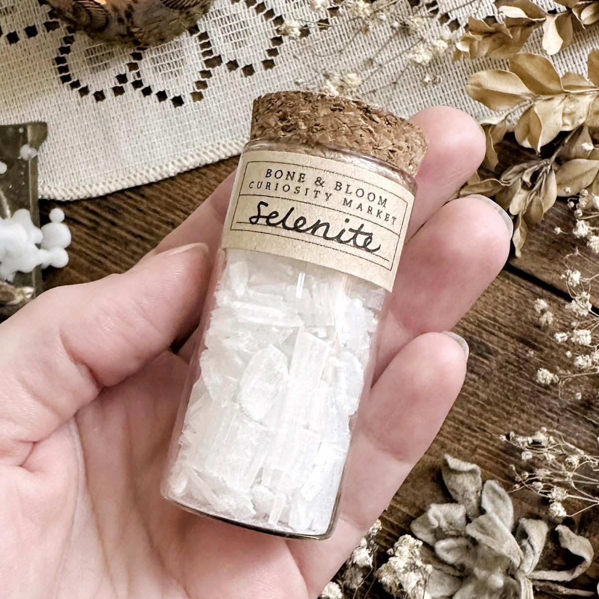 Petite Selenite Chips in Glass Vial