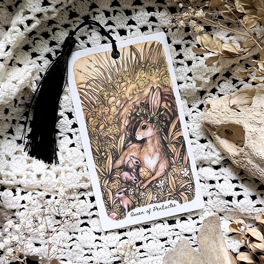 Woodland Rabbit Tarot Bookmark– Queen of Pentacles