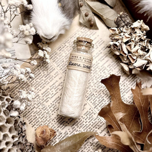 Baby Llama Wool in Glass Vial