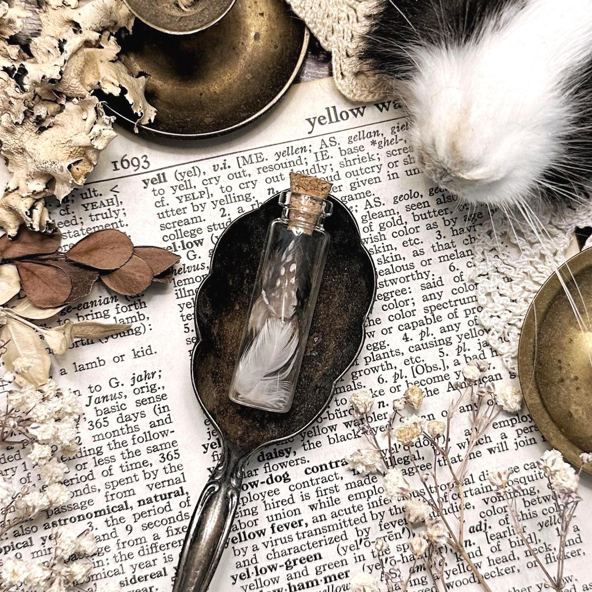 Real Tiny Feathers in Tiny Glass Vial – No. 01