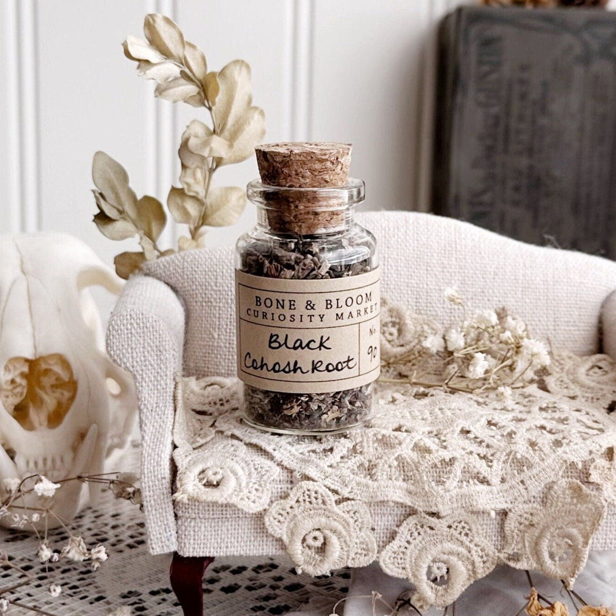 Dried Black Cohosh Root in Glass Vial – No. 90