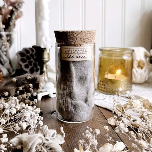 Real Cat Fur Shed in Glass Vial