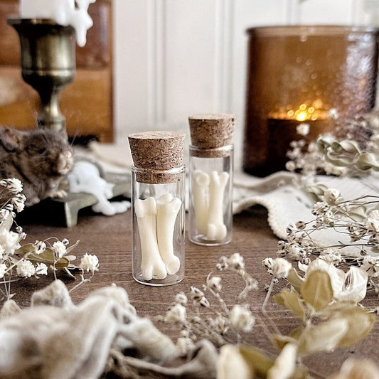 Real Fox Foot Bones in Glass Vial