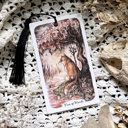Woodland Fox Tarot Bookmark– Two of Wands