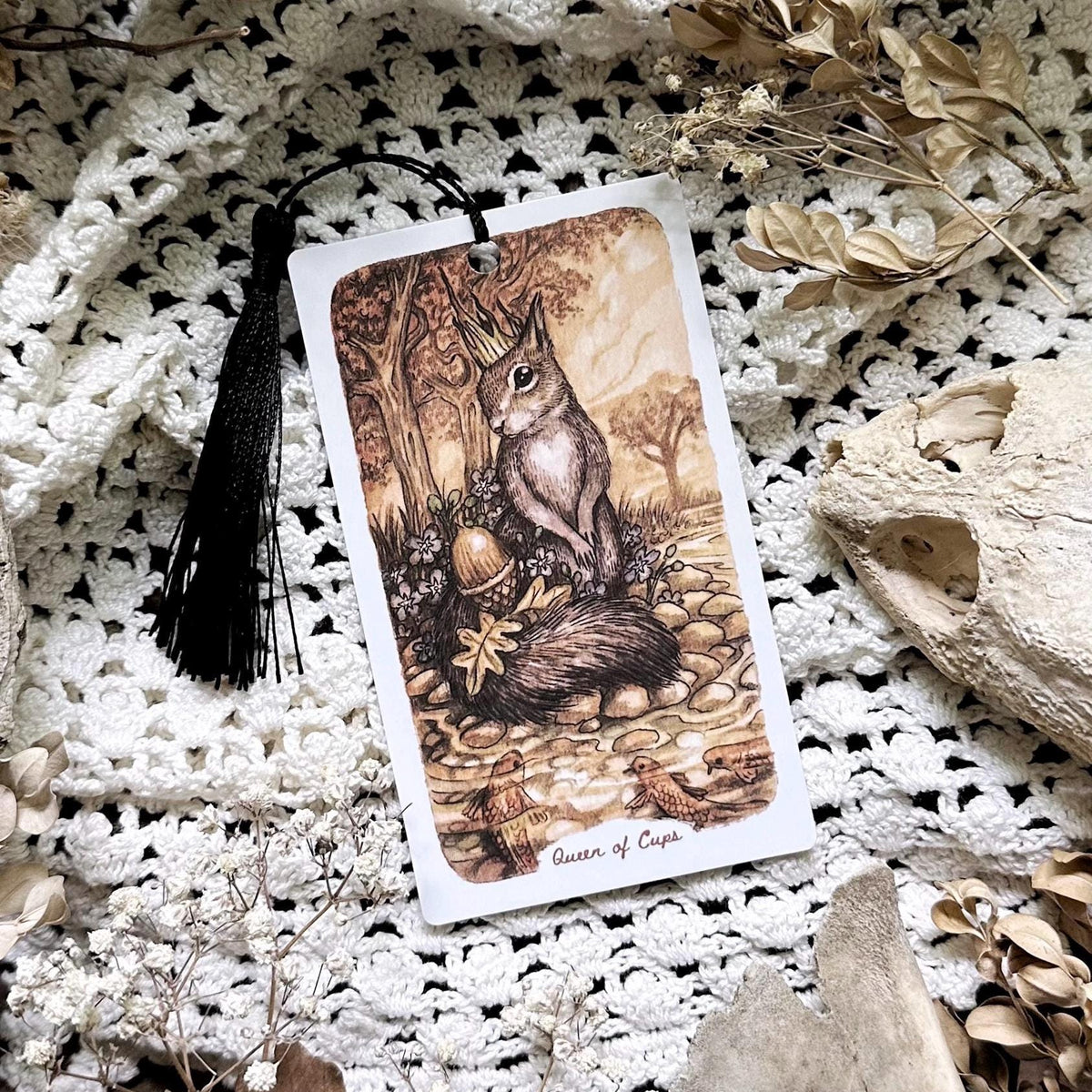 Woodland Squirrel Tarot Bookmark– Queen of Cups