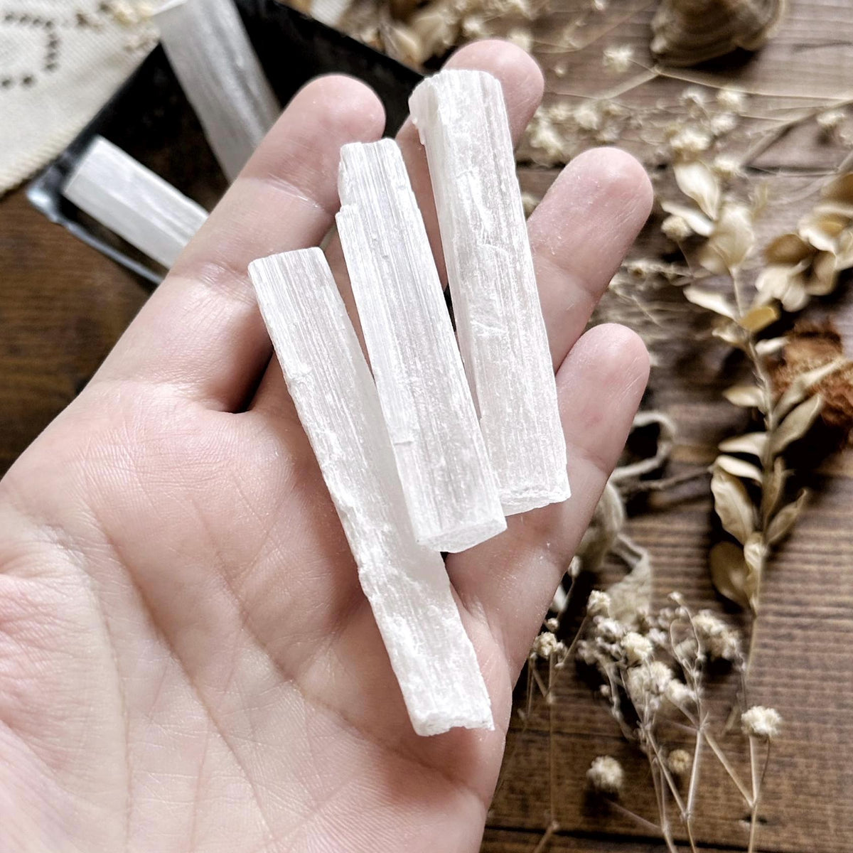 5 Real Selenite Shards – No. 04