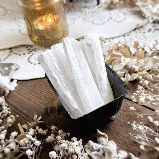 4 Real Chunky Selenite Shards – No. 02